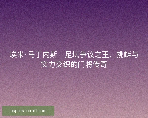 埃米·马丁内斯：足坛争议之王，挑衅与实力交织的门将传奇